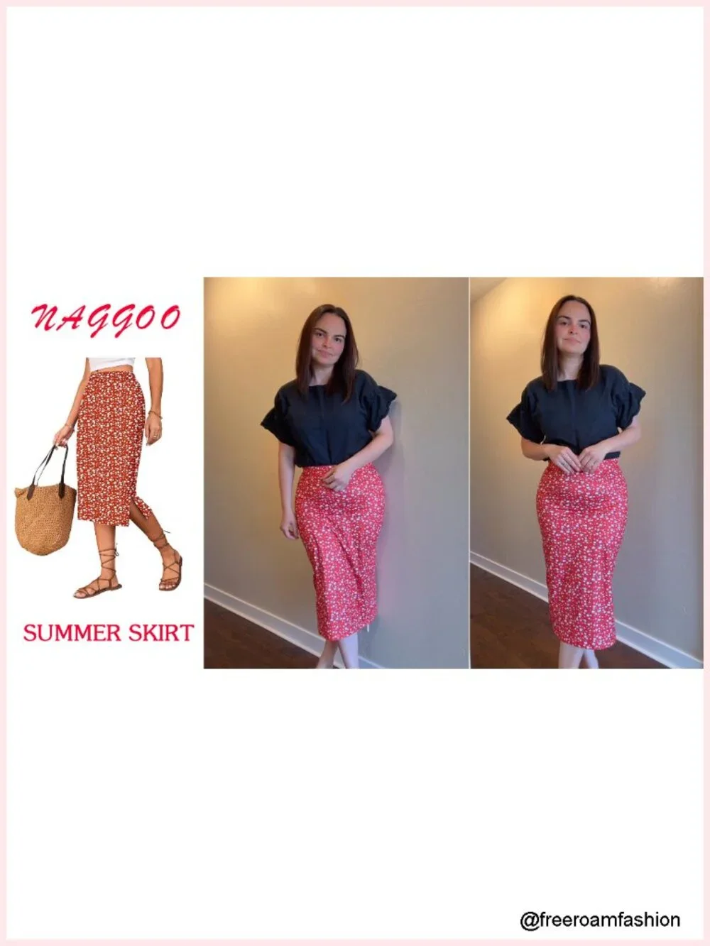 Midi Skirt Elastic High Waisted Side Slit Summer Long Skirt